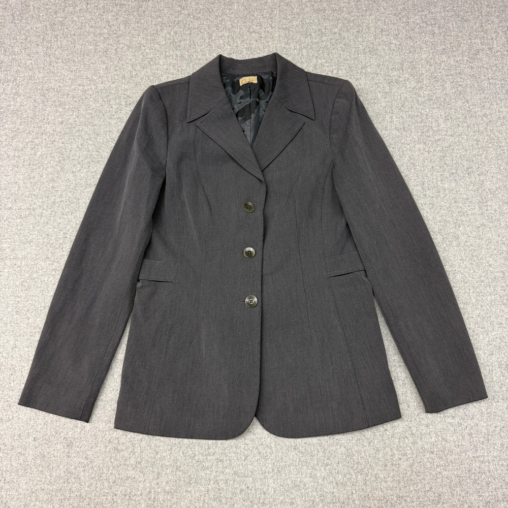 Caslon Blazer Jacket Medium Charcoal Gray 3-Button Professional Lined Stretch